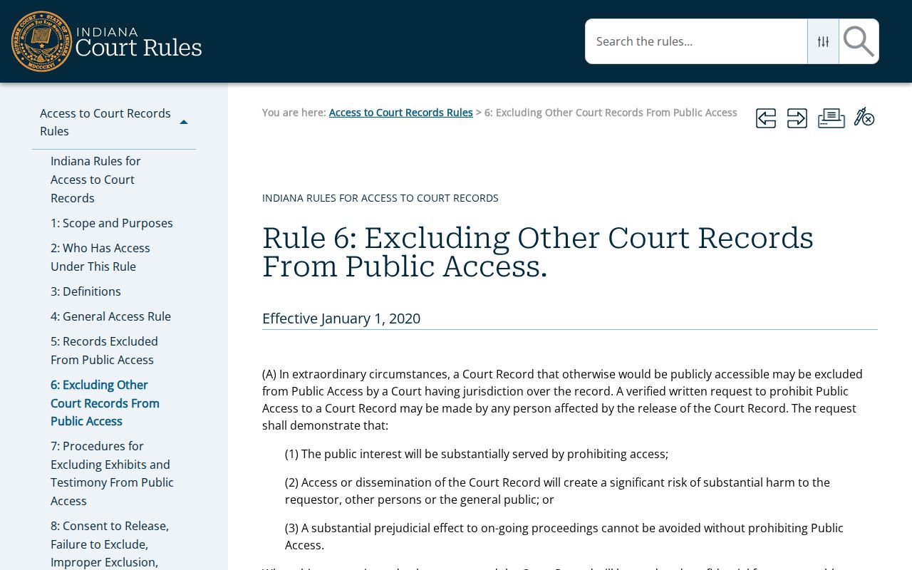 Howard County civil docket Access Rule 6 source