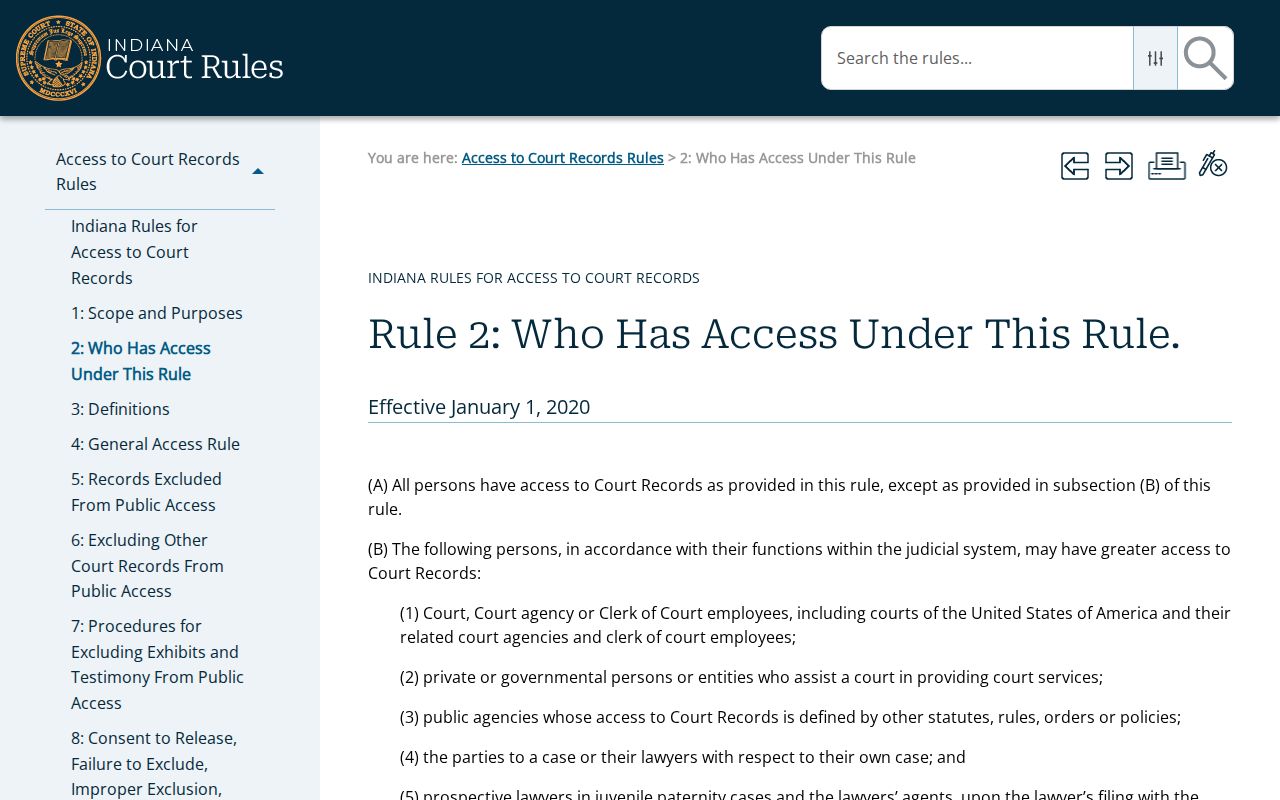 Howard County civil docket Access Rule 2 source