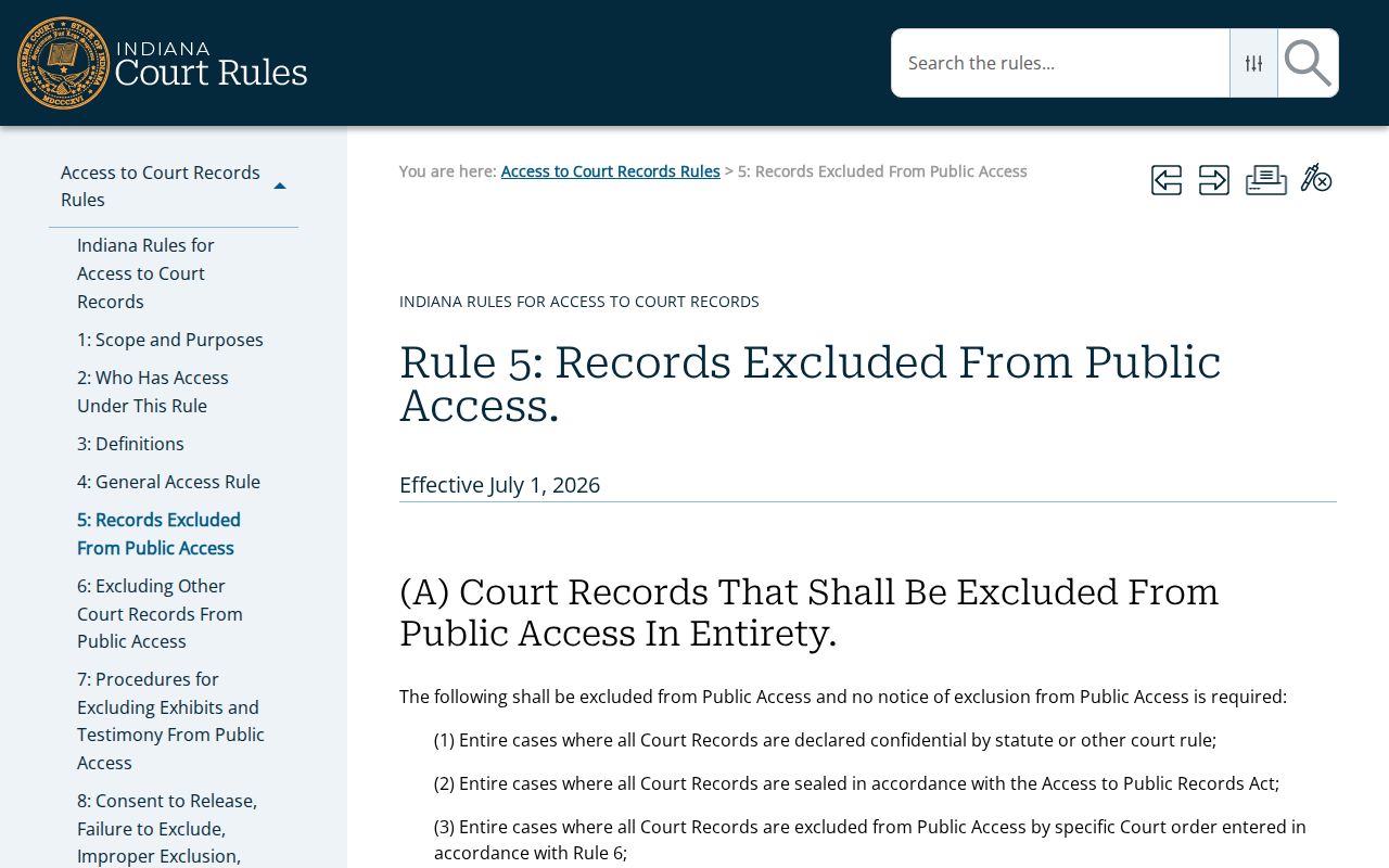 Howard County civil docket Access Rule 5 source