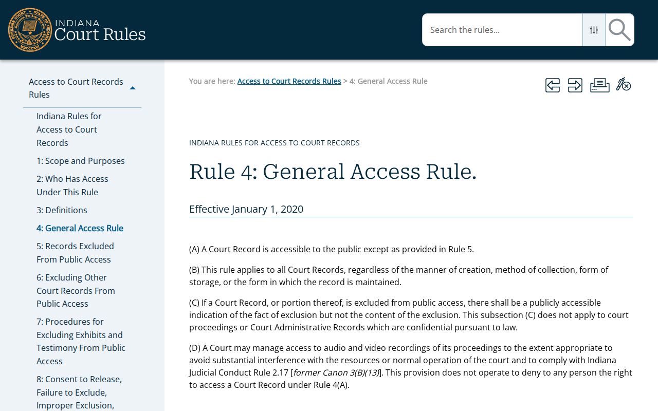 Howard County civil docket Access Rule 4 source