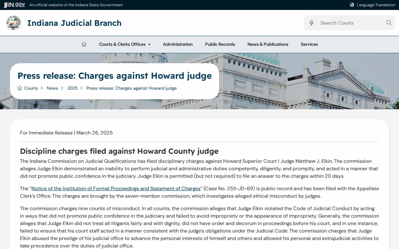 Howard County criminal docket official court news source