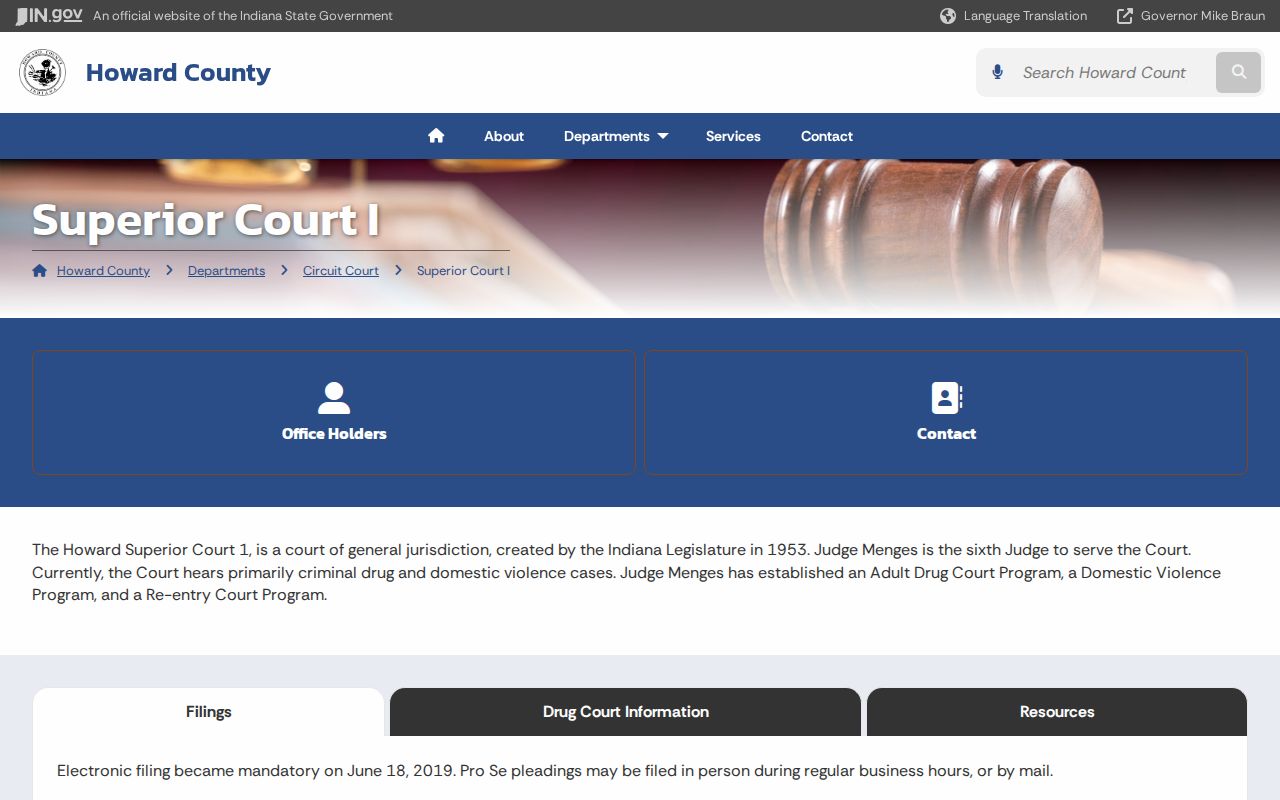 Howard County criminal docket Superior Court I source