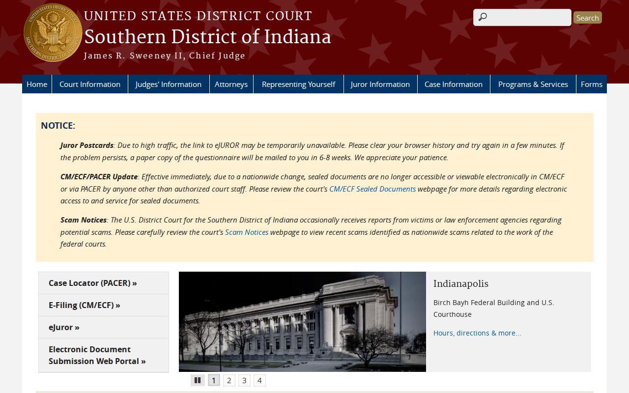 Southern District of Indiana venue for a federal Kokomo court docket