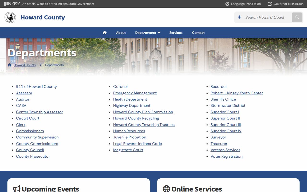 Howard County court docket department directory